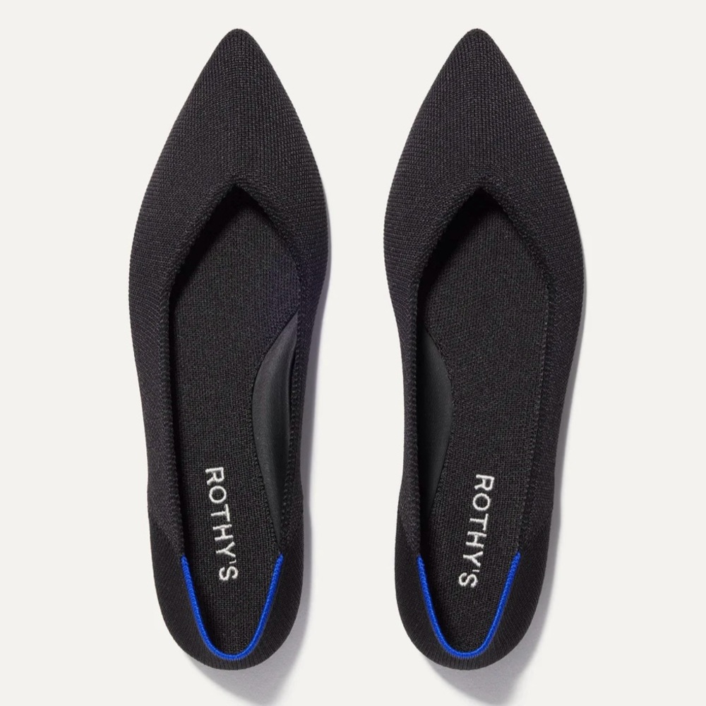 Rothy's Women's The Point II Black Flats in Size 7